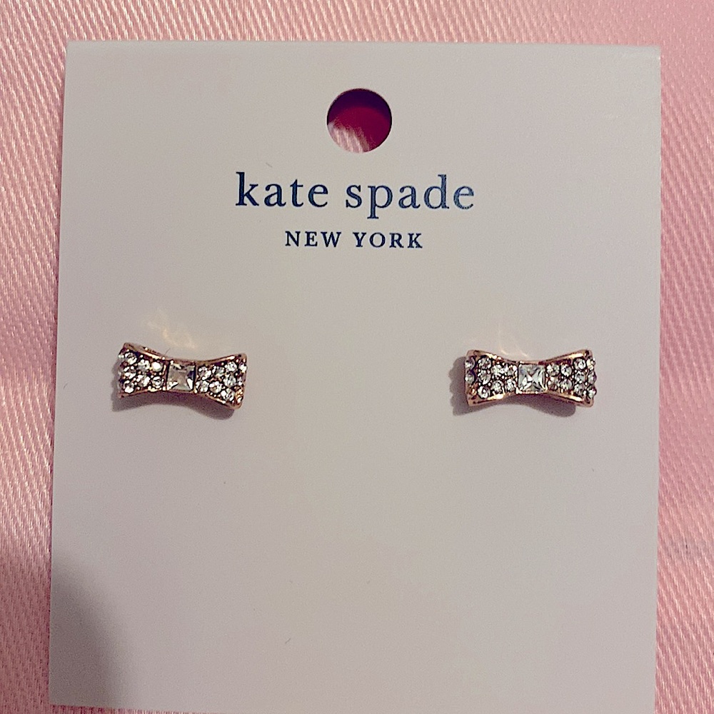 New! Kate Spade Rose Gold Bow Stud Earrings